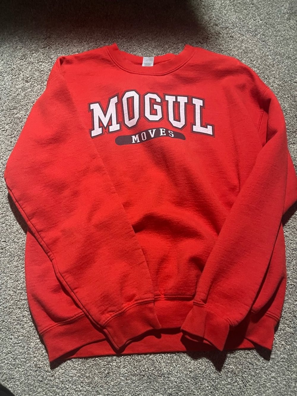 Gildan Red "MOGUL MOVES" Crewneck Sweatshirt